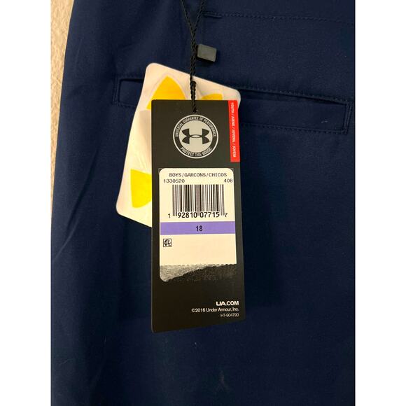 NWT Under Armour Boys Loose Chino Drive Golf Pants Navy Blue 18 - Picture 5 of 6
